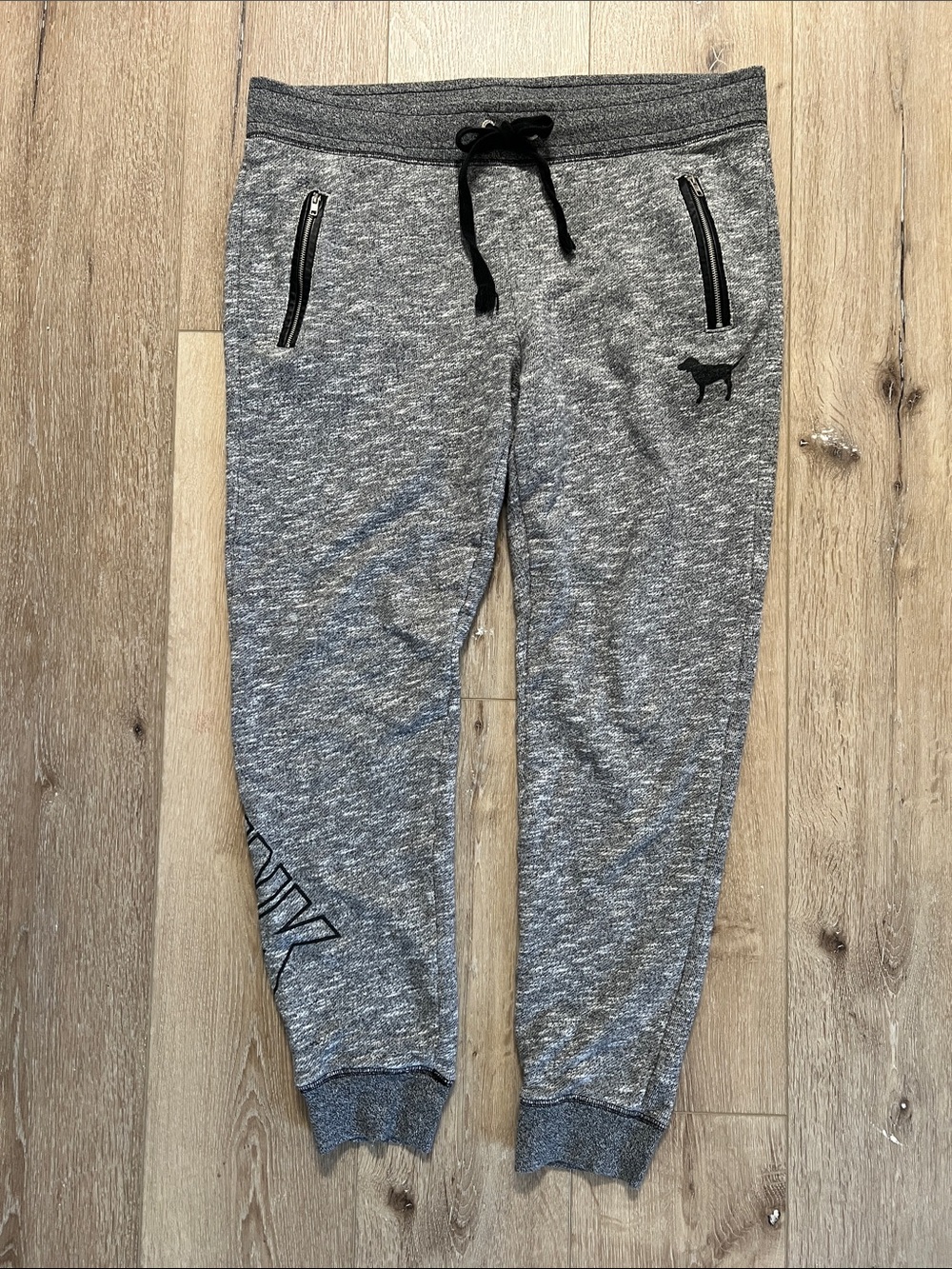 PINK Victoria's Secret - Gray Marled Heather Jogger Sweatpants, Size L